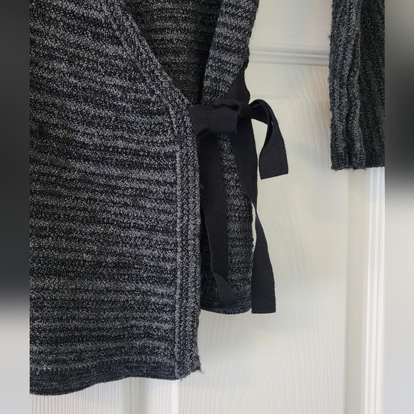 Eileen Fisher Striped Wrap Vneck Top - Picture 2 of 5